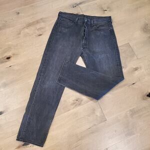 Levi's 501 CT Levi Strauss Co Button Fly Acid Stone Wash Black Denim Jeans 36x32